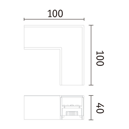Łącznik L systemu LINION LED 3,5W 90st. 3000K 200lm IP20 24V chrom matowy RAL 9006 / aluminium PAULMANN PL98176