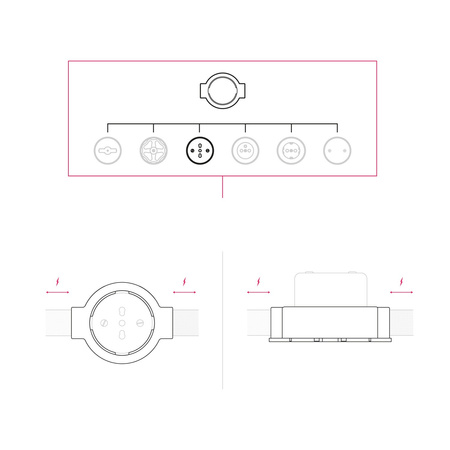 Wkładka dwupiłkowa włoska 10/16A na ścianę i podstawę do Creative-Tubes z porcelany Creative cables BKPITAF-KPITA2FILBIA