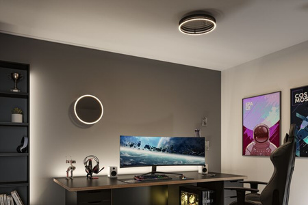 Plafoniera SPACEGLOW ONE LED 3D DIM RGB rainbow 38W 3900lm 3000-6500K pilot  230V czarny matowy / metal