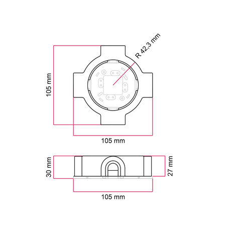 Podstawa porcelanowa do gniazdka i przełącznika / włącznika kompatybilna z Creative-Tubes - od 1 do 4 wyjść Creative cables BPBASEF-PBASE4FNER
