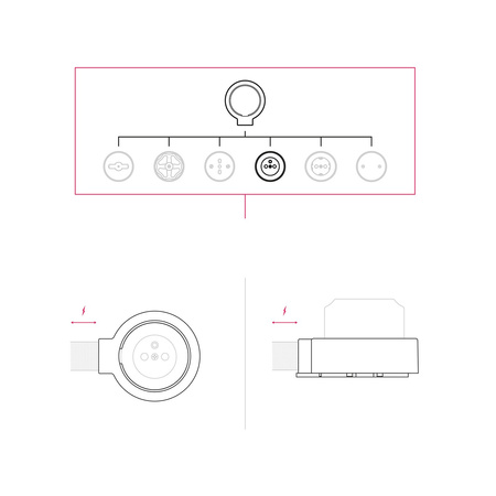 Zestaw uchwytów ściennych w stylu francuskim i podstawa do Creative-Tubes z porcelany Creative cables BKPFRAF-KPFRA1FBIA