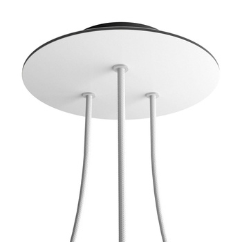 Duża okrągła podsufitka rozeta sufitowa Rose-One, średnica 200 mm, 2 otwory i 4 otwory boczne Creative cables BKROR203TF-KROVNR203TF102