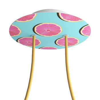 Duża okrągła podsufitka rozeta sufitowa Rose-One, średnica 200mm, 2 otwory i 4 otwory boczne  - PROMOCJA Creative cables BKROR202F-PROMO-KROR202F204