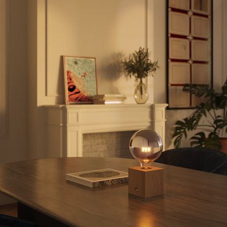 Ładowalna lampa stołowa Cabless03 z żarówką Globe Silver Creative cables BCABLESS03-B05-CABLESS03-NATNAT-B05