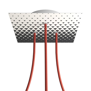 Duża kwadratowa podsufitka maskownica Rose-One, 200 mm, 3 otwory i 4 otwory boczne - PROMOCJA Creative cables BKROQ203TF-PROMO-KROQ203TF205