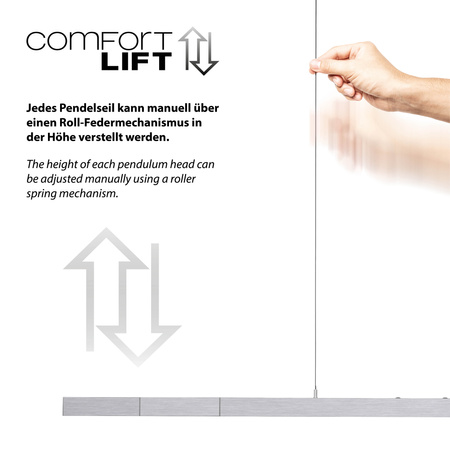 Lampa Wisząca Srebrny ADRIANA COMFORT LIFT 003902-032876 Newgarden