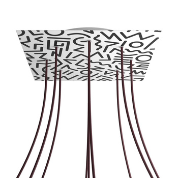 Kwadratowa podsufitka maskownica sufitowa XXL Rose-One, 400 mm, 9 otworów i 4 otwory boczne- PROMOCJA Creative cables BKROQ409EF-PROMO-KROQ409EF202