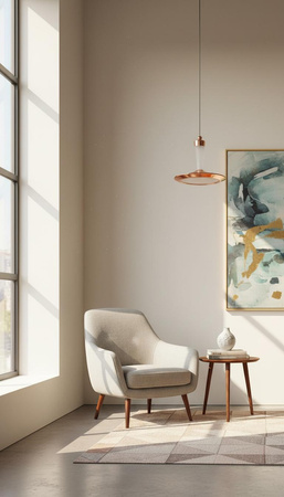 Lampa wisząca miedziana ze szklanym detalem – elegancka oprawa LED w stylu retro