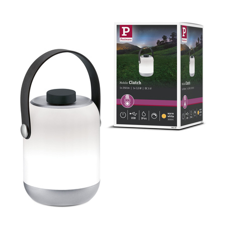 Lampka kempingowa stołowa CLUTCH IP44 1.6W 3000K 5V USB DIM  szary / tworzywo sztuczne PAULMANN PL94210