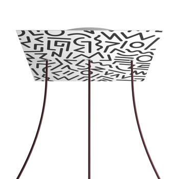 Kwadratowa podsufitka maskownica sufitowa XXL Rose-One, 400 mm, 3 otwory i 4 otwory boczne- PROMOCJA Creative cables BKROQ403LF-PROMO-KROQ403LF202