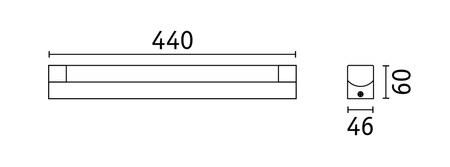 Oprawa ścienna nad lustro QUASAR LED 7,5W 3000K 600lm 440mm IP44 230V czarny / metal
