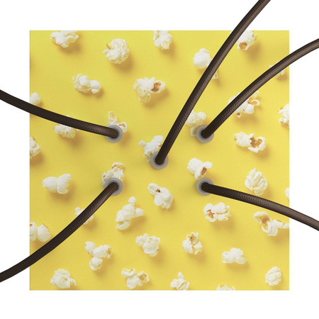 Duża kwadratowa podsufitka maskownica Rose-One, 200 mm, 5 otworów i 4 otwory boczne - PROMOCJA Creative cables BKROQ205F-PROMO-KROQ205F203