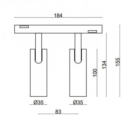 MINI SPOT DUE MULTILINE LED DALI 2X7W 3000K CZARNY