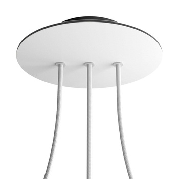 Duża okrągła podsufitka rozeta sufitowa Rose-One, średnica 200 mm, 2 otwory i 4 otwory boczne Creative cables BKROR203LF-KROVNR203LF102