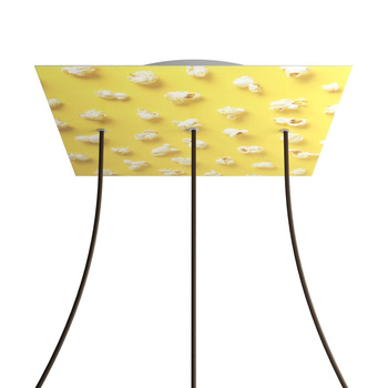 Kwadratowa podsufitka maskownica sufitowa XXL Rose-One, 400 mm, 3 otwory i 4 otwory boczne- PROMOCJA Creative cables BKROQ403LF-PROMO-KROQ403LF203