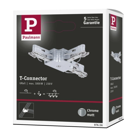 Łącznik szynowy T URail system 230V czarny matowy / tworzywo sztuczne