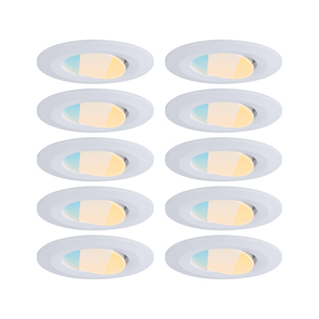 Zestaw opraw do wbudowania CALLA LED 10x5W 430lm okrągła wychylna 3000/4000/6500K IP65 230V biały matowy PAULMANN PL98197