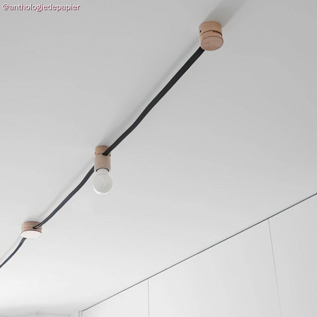 Kabel elektryczny do łańcuchów świetlnych, w oplocie czarnym CM04 - odporny na promieniowanie UV Creative cables XZ15CM04