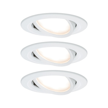 Zestaw Premium Coin Slim ściemniany LED 3x6,8W 2700K 230V 51mm Biały Mat/Aluminium PAULMANN PL93875