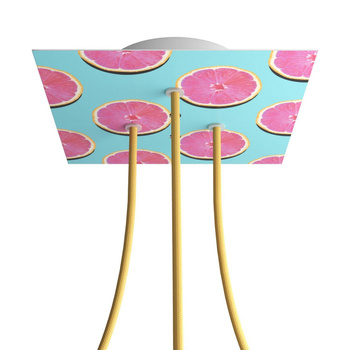 Duża kwadratowa podsufitka maskownica Rose-One, 200 mm, 3 otwory i 4 otwory boczne - PROMOCJA Creative cables BKROQ203TF-PROMO-KROQ203TF204