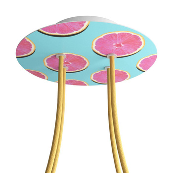 Duża okrągła podsufitka rozeta sufitowa Rose-One, średnica 200mm, 4 otwory i 4 otwory boczne  - PROMOCJA Creative cables BKROR204F-PROMO-KROR204F204