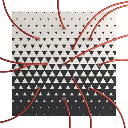 Kwadratowa podsufitka maskownica sufitowa XXL Rose-One, 400 mm, 12 otworów i 4 otwory boczne- PROMOCJA Creative cables BKROQ4012F-PROMO-KROQ4012F205