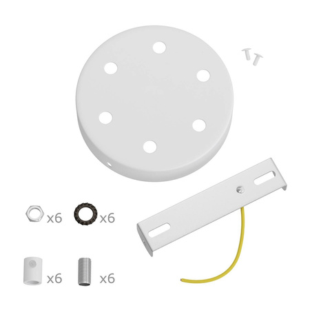 Okrągła podsufitka maskownica metalowa 6 otworów Creative cables BKRM126F-KRM126FVBOTERM