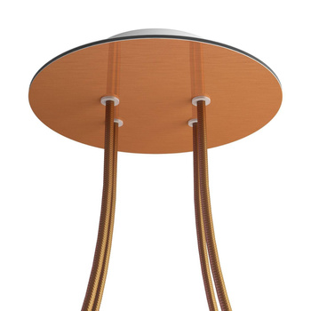 Duża okrągła podsufitka rozeta sufitowa Rose-One, średnica 200 mm, 4 otwory i 4 otwory boczne Creative cables BKROR204F-KROR204F108