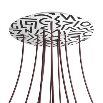 Duża okrągła podsufitka maskownica sufitowa XXL Rose-One, średnica 400 mm, 10 otworów i 4 otwory boczne - PROMOCJA Creative cables BKROR4010F-PROMO-KROR4010F202