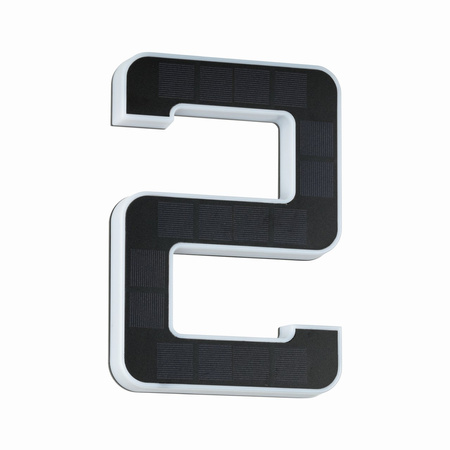 Oprawa elewacyjna SOLAR LED numer domu 2 3000K IP44 wymienny akumulator / czarna