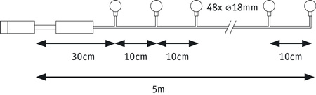 Łańcuch świetlny Plug & Shine 5m 48x2lm 300K IP44 24V biały