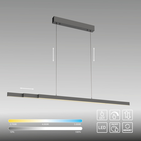 Lampa Wisząca Antracyt ADRIANA COMFORT LIFT 003902-032875 Newgarden