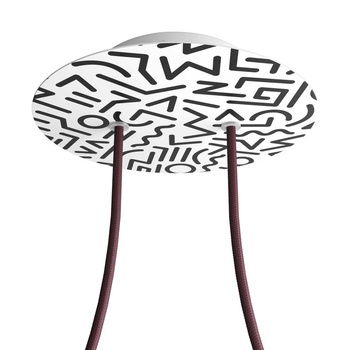 Duża okrągła podsufitka rozeta sufitowa Rose-One, średnica 200mm, 2 otwory i 4 otwory boczne  - PROMOCJA Creative cables BKROR202F-PROMO-KROR202F202