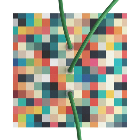 Duża kwadratowa podsufitka maskownica Rose-One, 200 mm, 3 otwory i 4 otwory boczne- PROMOCJA Creative cables BKROQ203LF-PROMO-KROQ203LF201