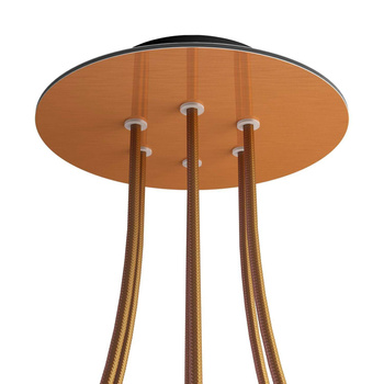 Duża okrągła podsufitka rozeta sufitowa Rose-One, średnica 200 mm, 6 otworów i 4 otwory boczne Creative cables BKROR206F-KROVNR206F108