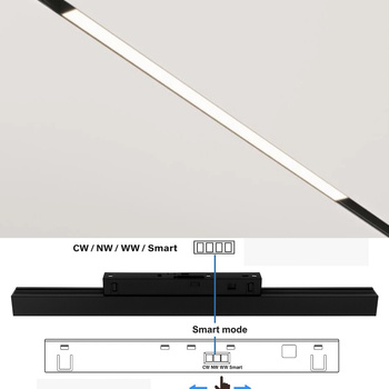 Magnetyczna oprawa liniowa LED SAGA z przełącznikiem CCT 2700K–5000K