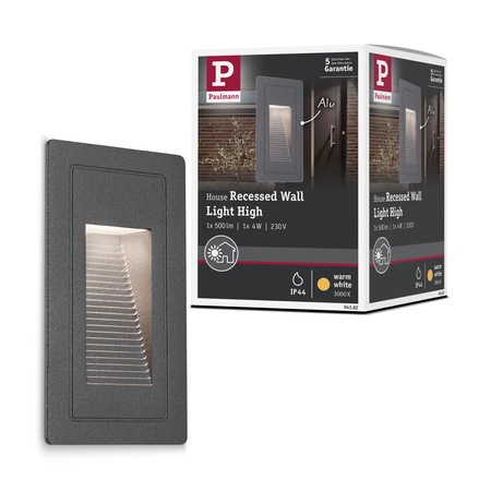 Oprawa elewacyjna HIGH 4W 3000K 500lm IP44 230V czarny / aluminium