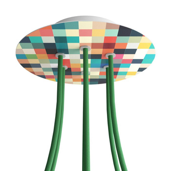 Duża okrągła podsufitka rozeta sufitowa Rose-One, średnica 200mm, 6 otworów i 4 otwory boczne  - PROMOCJA Creative cables BKROR206F-PROMO-KROR206F201