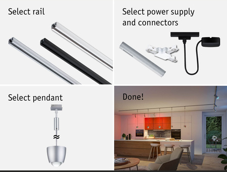 URail ZB Pendel Tyros RGBW 4,5W Chr m PAULMANN PL95682