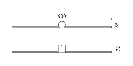Oprawa ścienna SAVA LED nad lustro 7,5W 500lm 3000K 900mm IP44 230V czarny matowy / metal PAULMANN PL75412