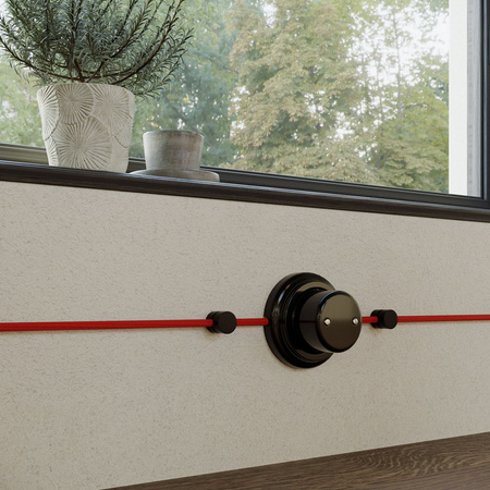 Duża okrągła podsufitka rozeta sufitowa Rose-One, średnica 200 mm, 2 otwory i 4 otwory boczne Creative cables BKROR203TF-KROR203TF102