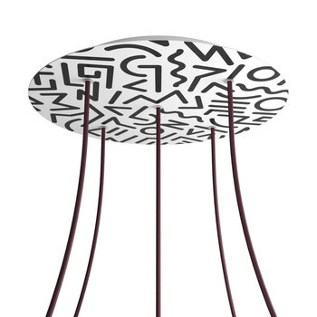 Duża okrągła podsufitka maskownica sufitowa XXL Rose-One, średnica 400 mm, 5 otworów i 4 otwory boczne - PROMOCJA Creative cables BKROR405PF-PROMO-KROR405PF202