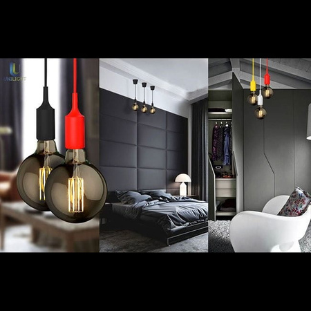 OPRAWA SILIKONOWA LAMPA WISZĄCA LOFT POMARAŃCZOWA E27 1M ULFN93 Unilight