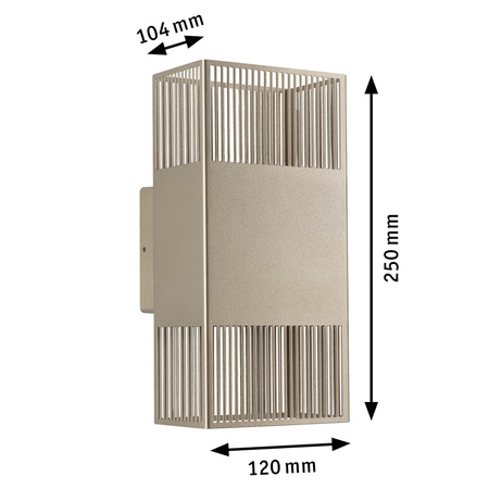 Oprawa elewacyjna THARIN LED 2 X 3,7W 640lm 3000K IP44 230V złoty / metal PAULMANN PL71254