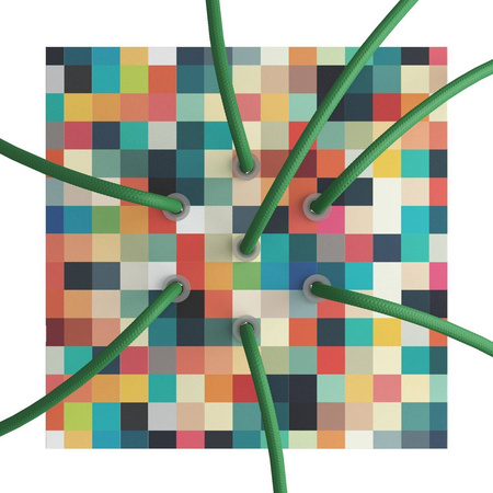 Duża kwadratowa podsufitka maskownica Rose-One, 200 mm, 7 otworów i 4 otwory boczne - PROMOCJA Creative cables BKROQ207F-PROMO-KROQ207F201