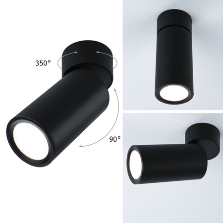 Lampa sufitowa TURNAL COIN LED 3-STEP DIM 6W 470lm 2700K 230V czarny matowy