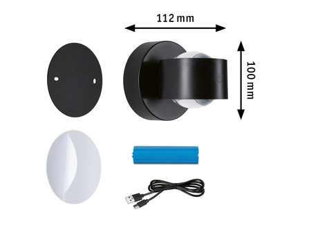 Mobile Wandl Zorik dim Sz Kst/Met PAULMANN PL71290