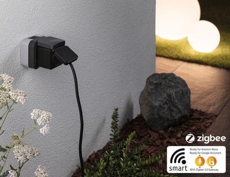 Adapter SH Zigbee Smart Plug IP44 czarny / tworzywo sztuczne