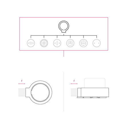 Podstawa porcelanowa do gniazdka i przełącznika / włącznika kompatybilna z Creative-Tubes - od 1 do 4 wyjść Creative cables BPBASEF-PBASE1FNER