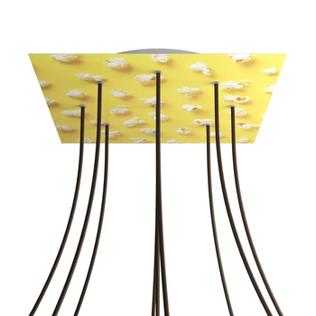 Kwadratowa podsufitka maskownica sufitowa XXL Rose-One, 400 mm, 9 otworów i 4 otwory boczne- PROMOCJA Creative cables BKROQ409EF-PROMO-KROQ409EF203